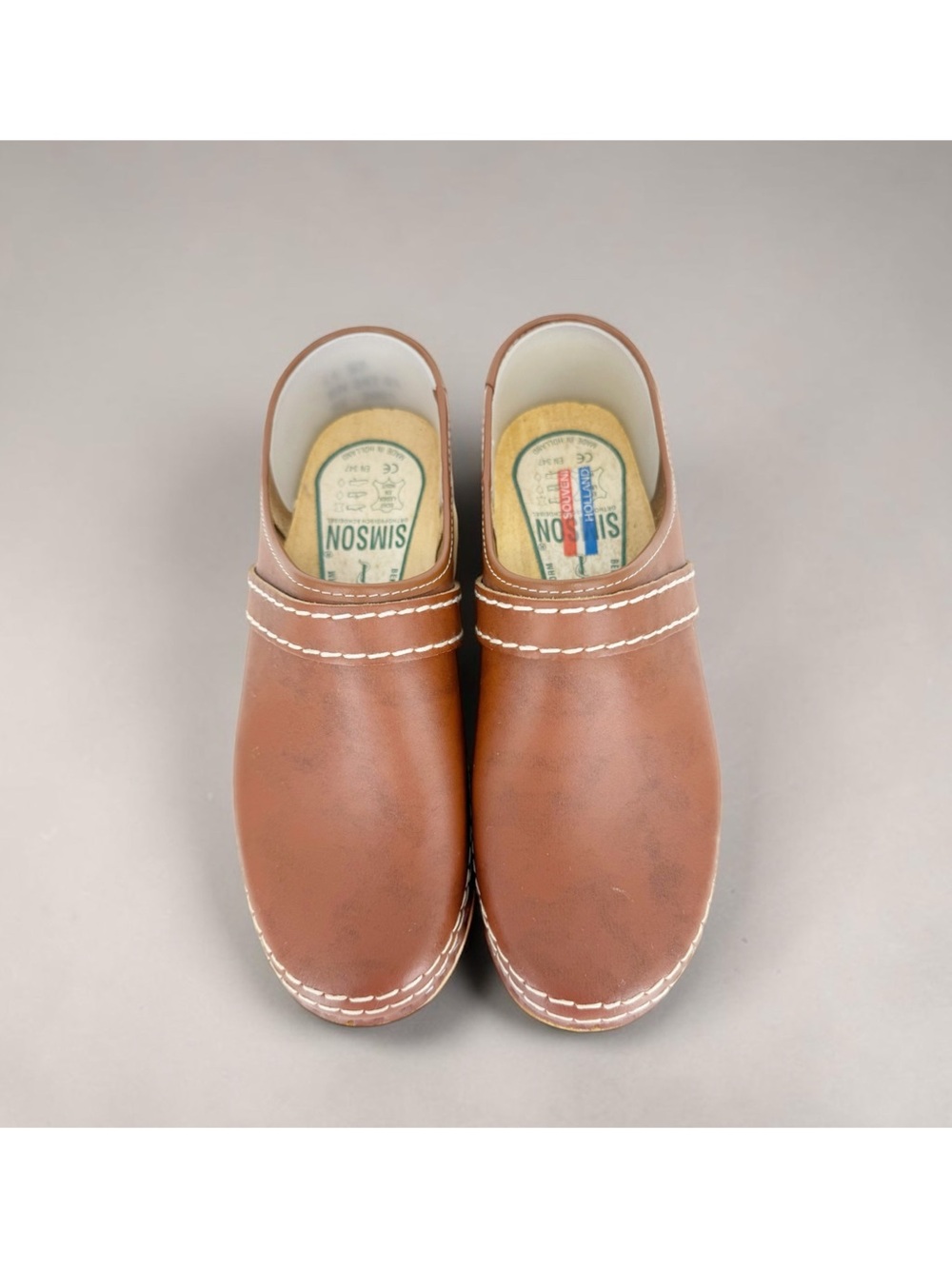 Simson Leather Swedish Clogs 10 Tan